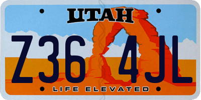 UT license plate Z364JL