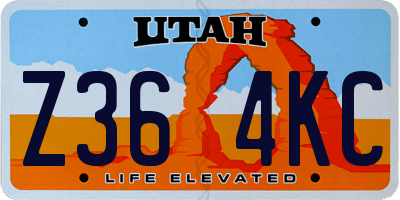UT license plate Z364KC