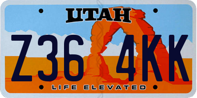 UT license plate Z364KK