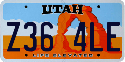 UT license plate Z364LE
