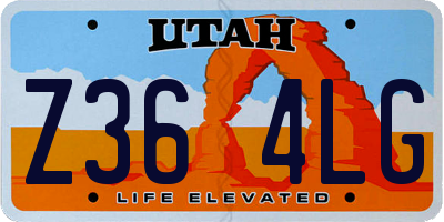 UT license plate Z364LG