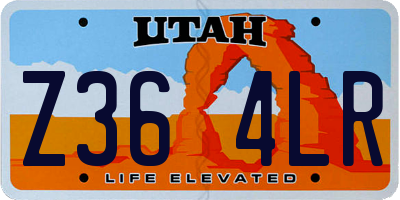 UT license plate Z364LR