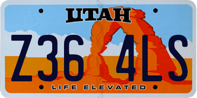 UT license plate Z364LS