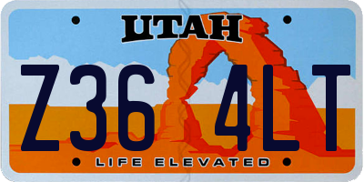 UT license plate Z364LT