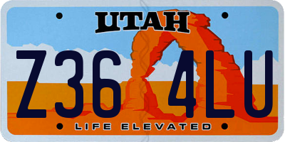 UT license plate Z364LU