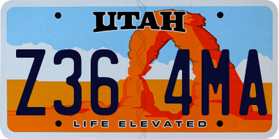UT license plate Z364MA