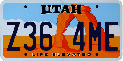 UT license plate Z364ME