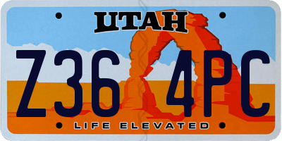 UT license plate Z364PC