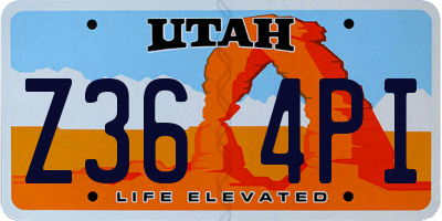 UT license plate Z364PI