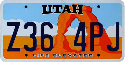 UT license plate Z364PJ