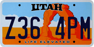 UT license plate Z364PM