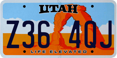 UT license plate Z364QJ