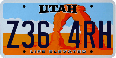 UT license plate Z364RH