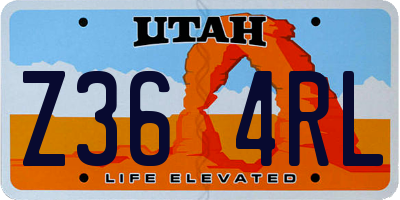 UT license plate Z364RL