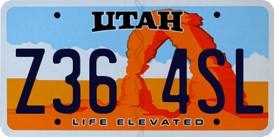 UT license plate Z364SL