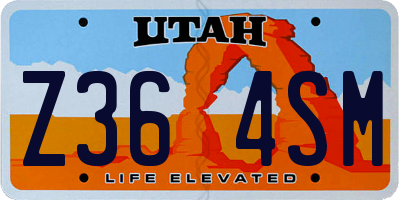UT license plate Z364SM