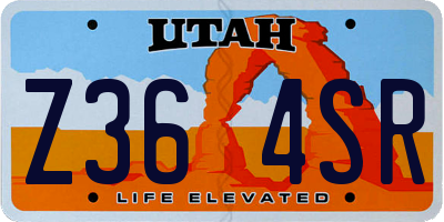 UT license plate Z364SR
