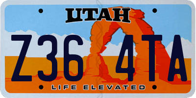 UT license plate Z364TA