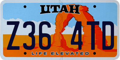 UT license plate Z364TD