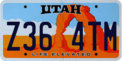 UT license plate Z364TM