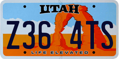 UT license plate Z364TS
