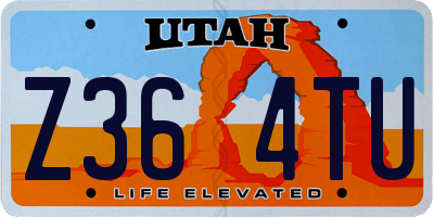 UT license plate Z364TU