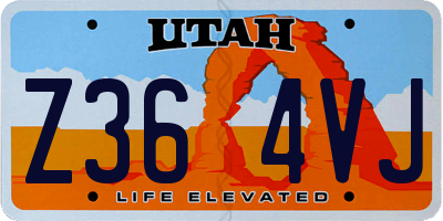 UT license plate Z364VJ
