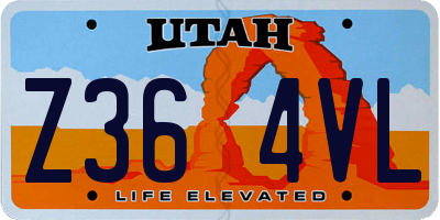 UT license plate Z364VL