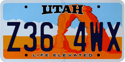 UT license plate Z364WX