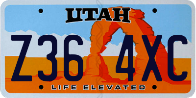 UT license plate Z364XC