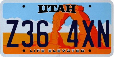 UT license plate Z364XN