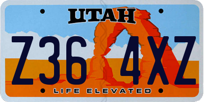UT license plate Z364XZ