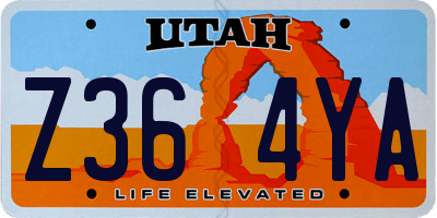UT license plate Z364YA