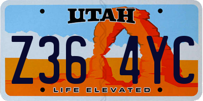 UT license plate Z364YC