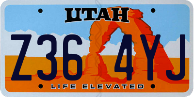 UT license plate Z364YJ