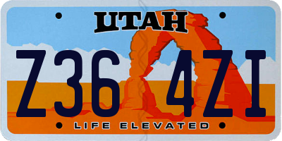 UT license plate Z364ZI