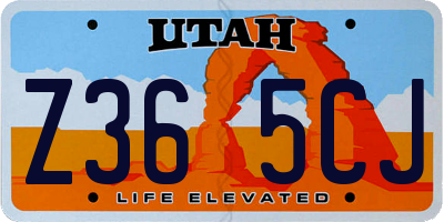 UT license plate Z365CJ