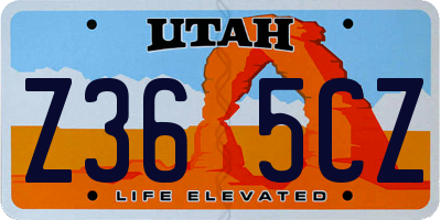 UT license plate Z365CZ