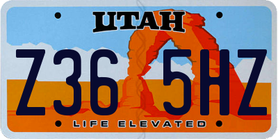 UT license plate Z365HZ