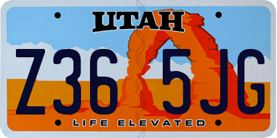 UT license plate Z365JG