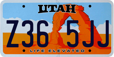UT license plate Z365JJ