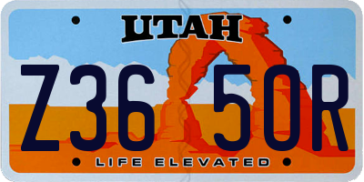 UT license plate Z365OR