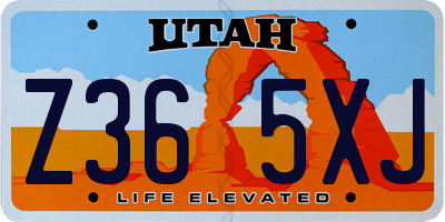 UT license plate Z365XJ
