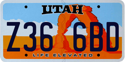 UT license plate Z366BD