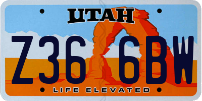 UT license plate Z366BW