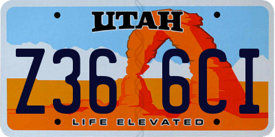 UT license plate Z366CI