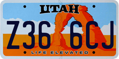 UT license plate Z366CJ
