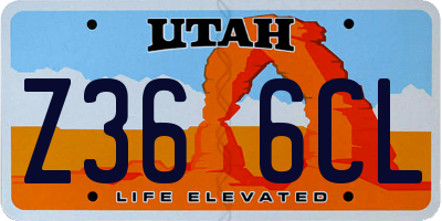 UT license plate Z366CL