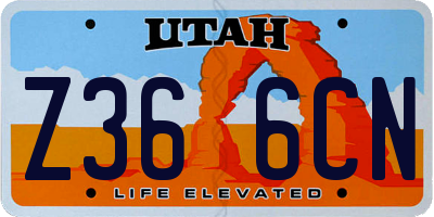 UT license plate Z366CN