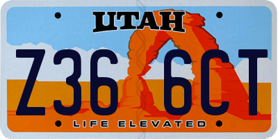 UT license plate Z366CT